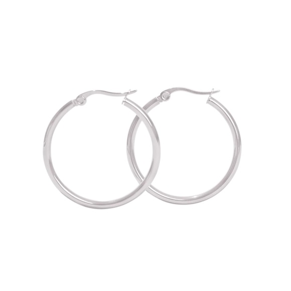 ✨NWT✨ ELLIE VAIL Laurette Medium Hoop Earrings in Silver - Picture 3 of 8